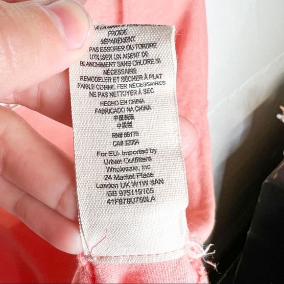 Free People Care FP Heritage Henley Rose Coral Boho Flowy Shirt Size Small - Picture 9 of 10